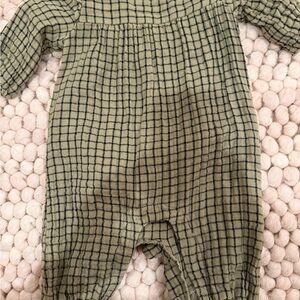 Angel Dear Green and Black Checkered One Piece